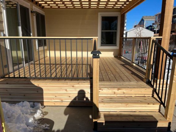 Cedar deck and pergola construction in Aurora, CO