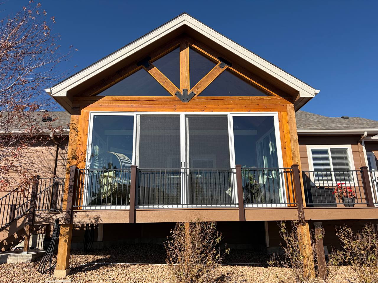 Elevated patio enclosure in Elizabeth Colorado